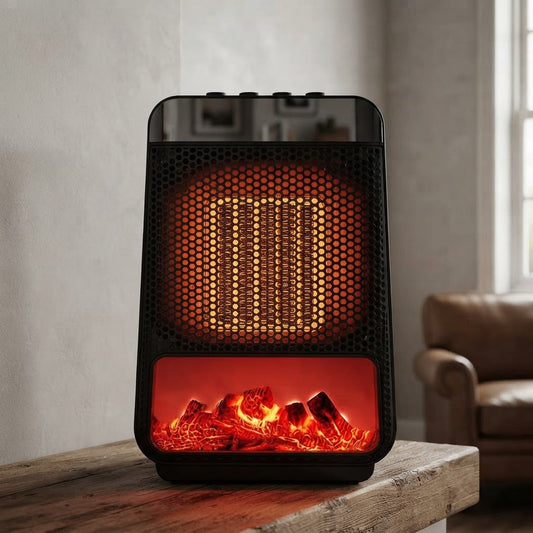 Ptc Ceramic Plug-In Flame Effect Heater With 3-Second Heat Compact Space-Saving Heater For Bedroom And Office - Image 1
