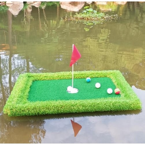Floating Putting Green Mat With Practice Flag And Balls - Image 1