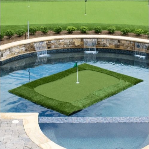 Floating Putting Green Mat With Practice Flag And Balls - Image 4