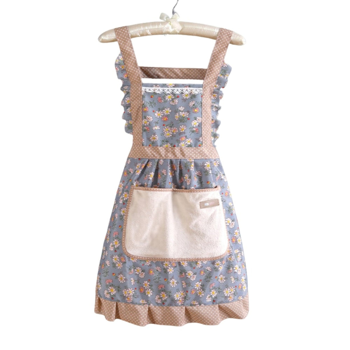 Floral Cooking Apron With Pockets Adjustable Fit - Image 2