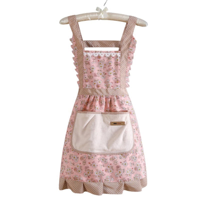 Floral Cooking Apron With Pockets Adjustable Fit - Image 4