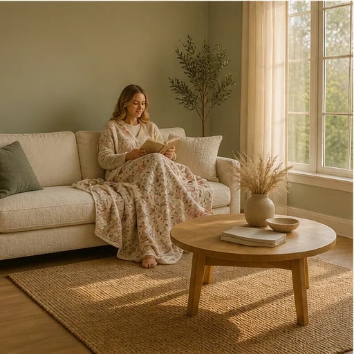Floral Sherpa Blanket With Reversible Cotton Design - Image 3