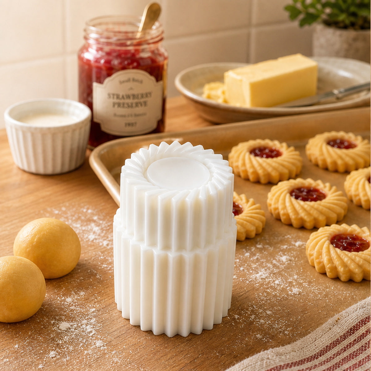 Fluted Jam Cookie Mould For Bakery-Style Filled Biscuits - Image 3
