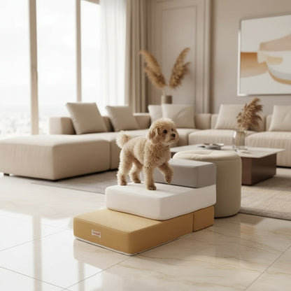 Foam Pet Stairs With Breathable Mesh Cover - Image 1