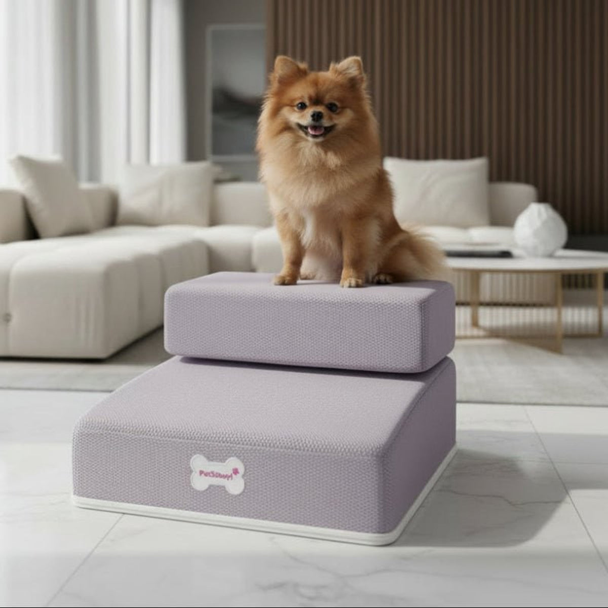 Foam Pet Stairs With Breathable Mesh Cover - Image 2