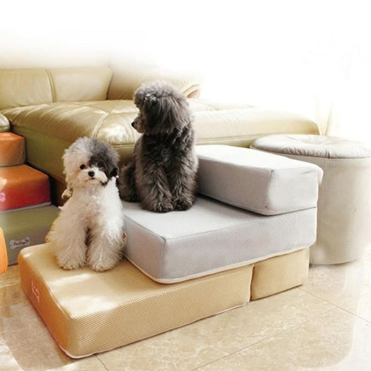 Foam Pet Stairs With Breathable Mesh Cover - Image 3