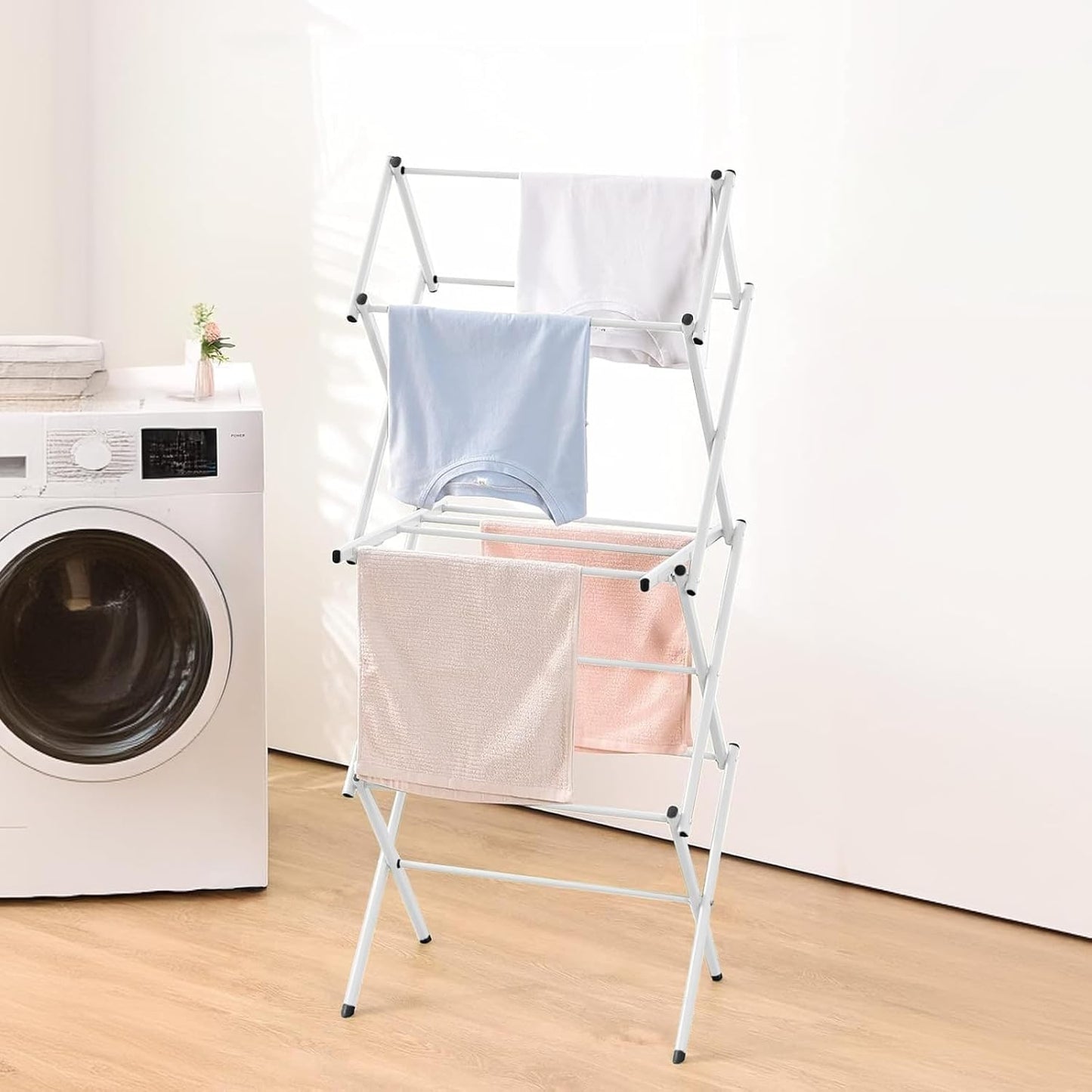 Foldable Clothes Drying Rack With 3-Tier Collapsible Design For Indoor And Outdoor Use - Image 2