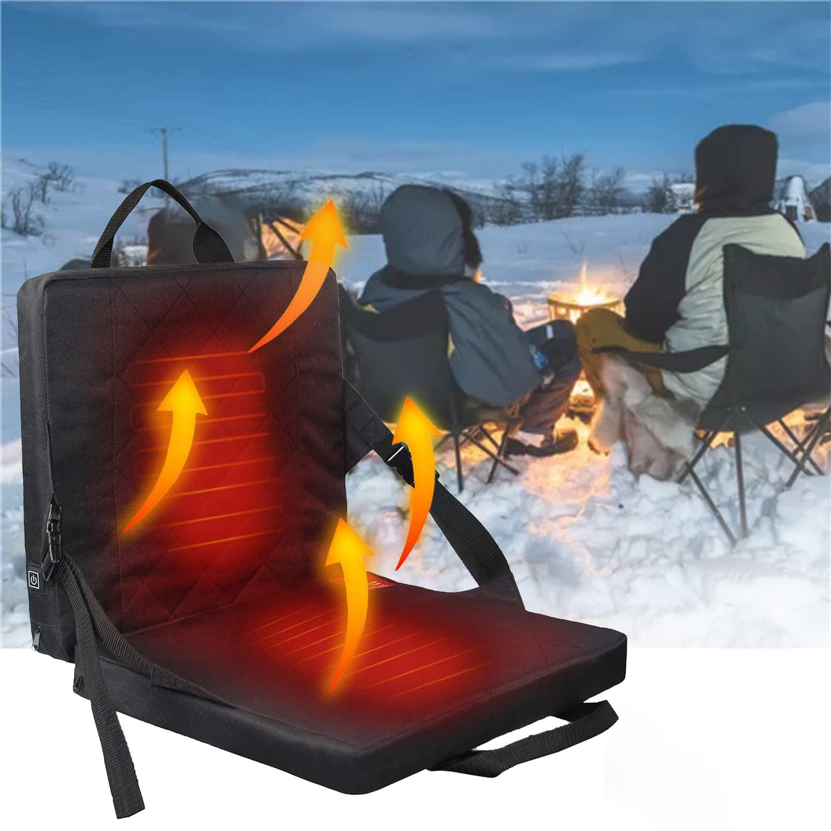 Foldable Heated Seat Cushion With 3-Level Temperature Controller And USB Heater - Image 1