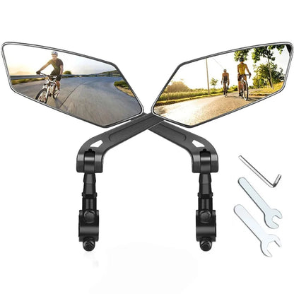 Folding Bike Mirrors With Extra Large 360-Degree Adjustable Arm - Image 3