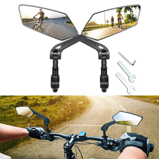 Folding Bike Mirrors With Extra Large 360-Degree Adjustable Arm - Image 2