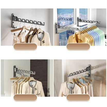 Folding Clothes Rack Wall Mounted Drying Foldable Arm With Multiple Hanging Slots And Hook - Image 6