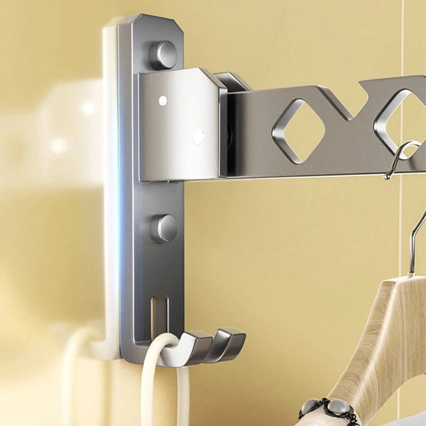 Folding Clothes Rack Wall Mounted Drying With 180° And Hole-Free Installation For Space-Saving Storage