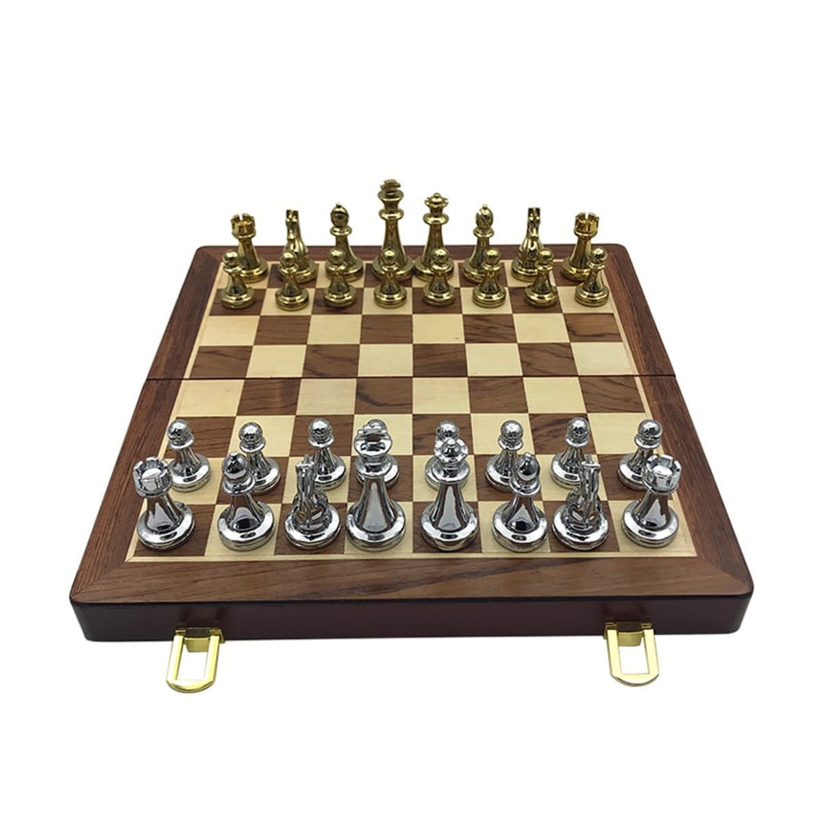 Folding Wooden Chess Set With Large Pieces In Gift Box - Image 1