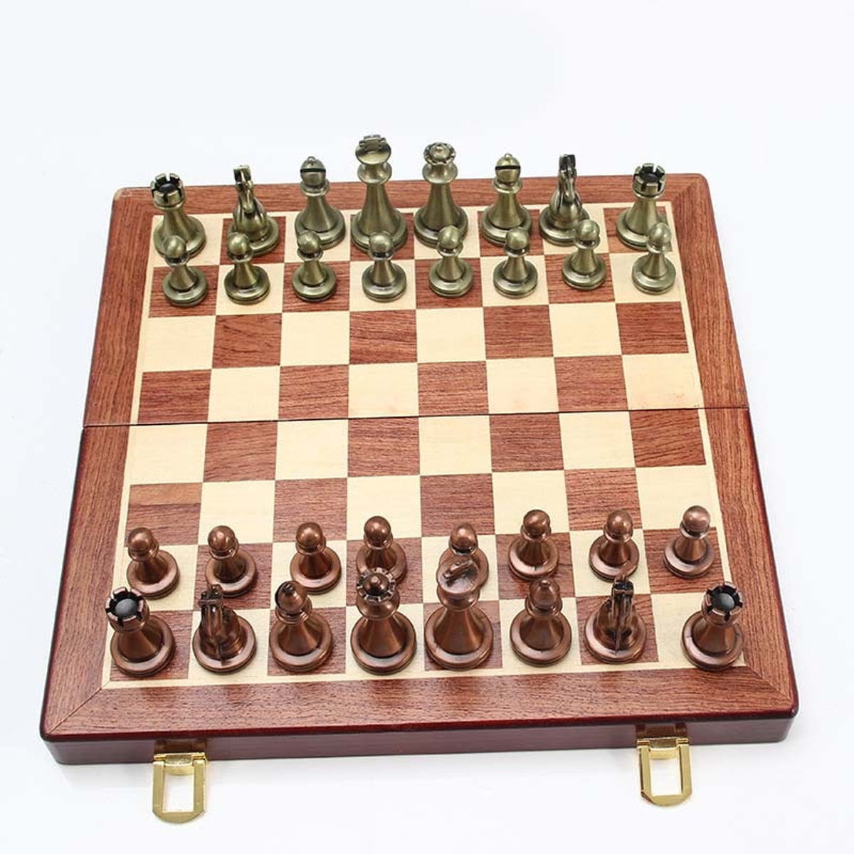 Folding Wooden Chess Set With Large Pieces In Gift Box - Image 3
