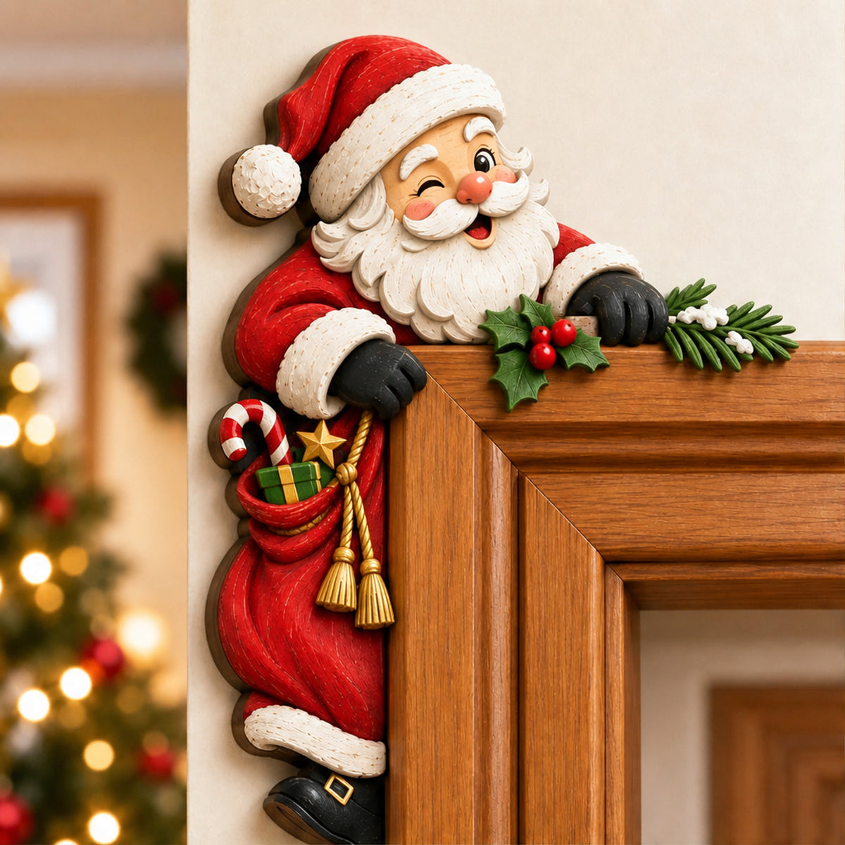 Frostbury Hand-Painted Door Frame Corner Christmas Decoration - Image 8