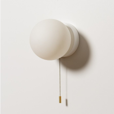 Frosted Glass Round Wall Lamp With Pull Switch - Image 2