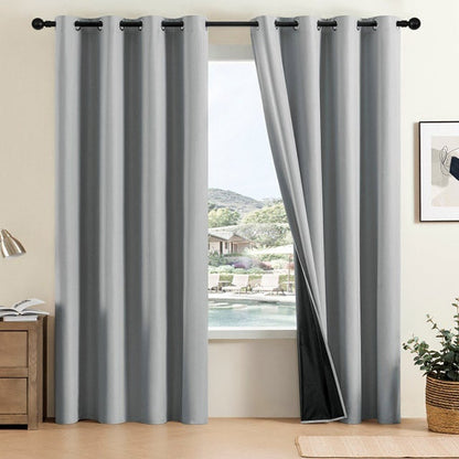 Full Blackout Thermal Curtains Insulated Grommet Panels For Noise Reduction And Light Blocking - Image 14