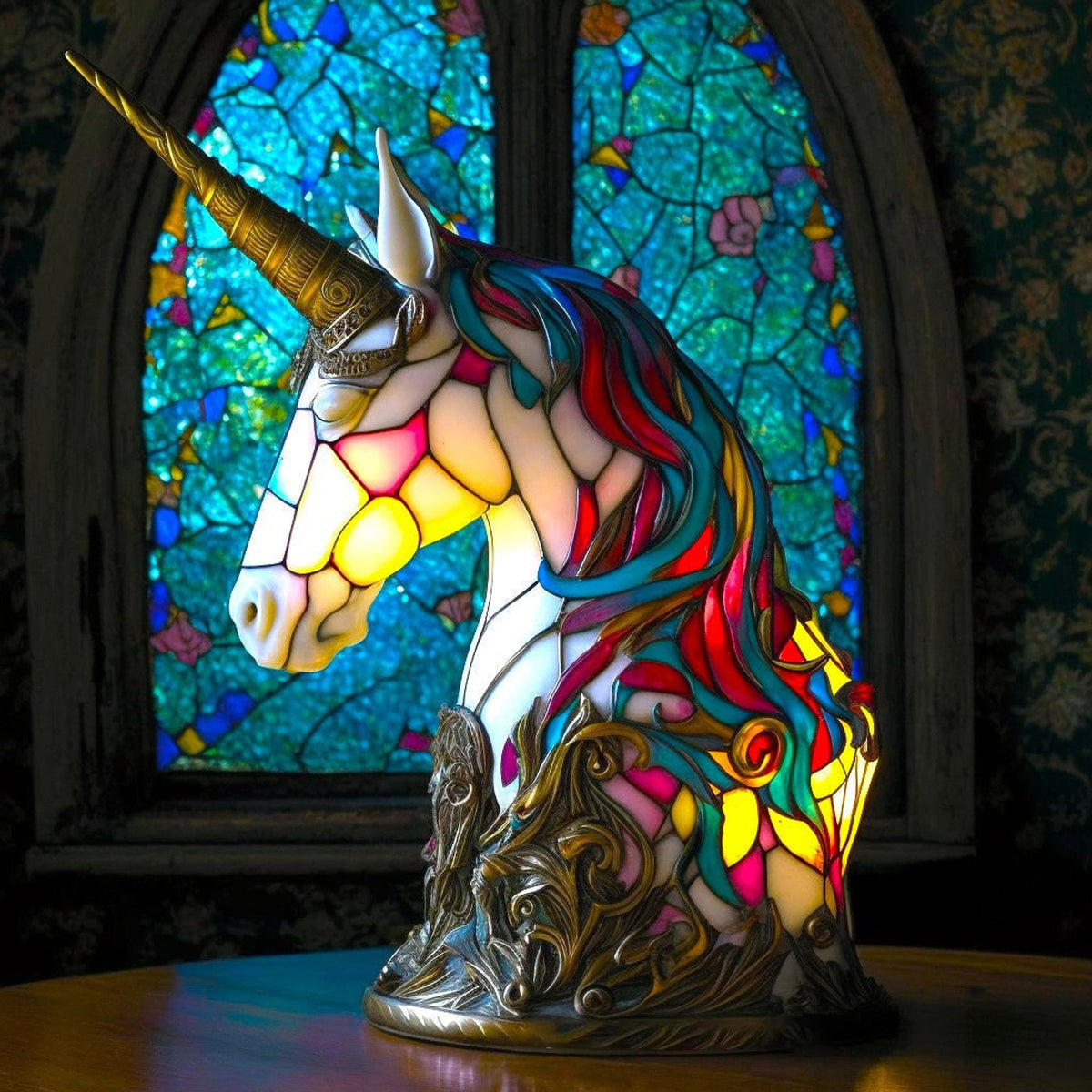 Glass Art Tiffany Table Lamp - Image 10