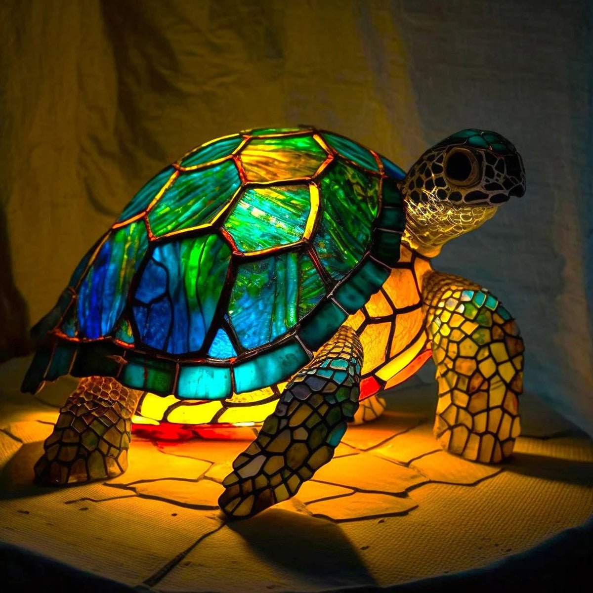 Glass Art Tiffany Table Lamp - Image 2