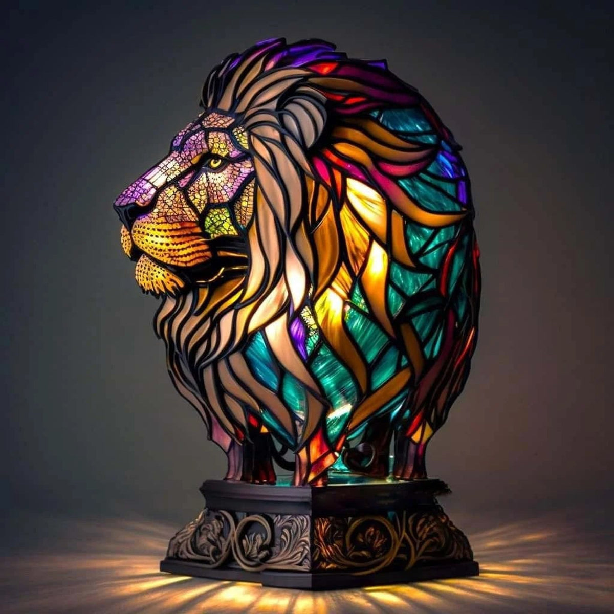 Glass Art Tiffany Table Lamp - Image 3