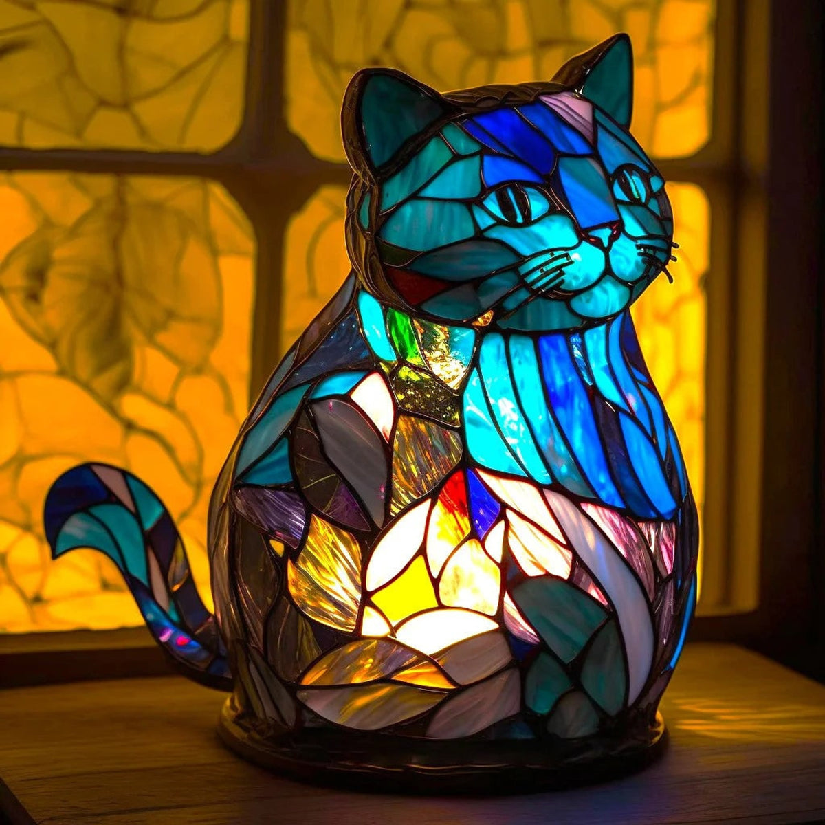 Glass Art Tiffany Table Lamp - Image 7