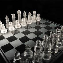 Glass Chess Set With Felted Pieces And Scratch-Resistant Board - Image 1