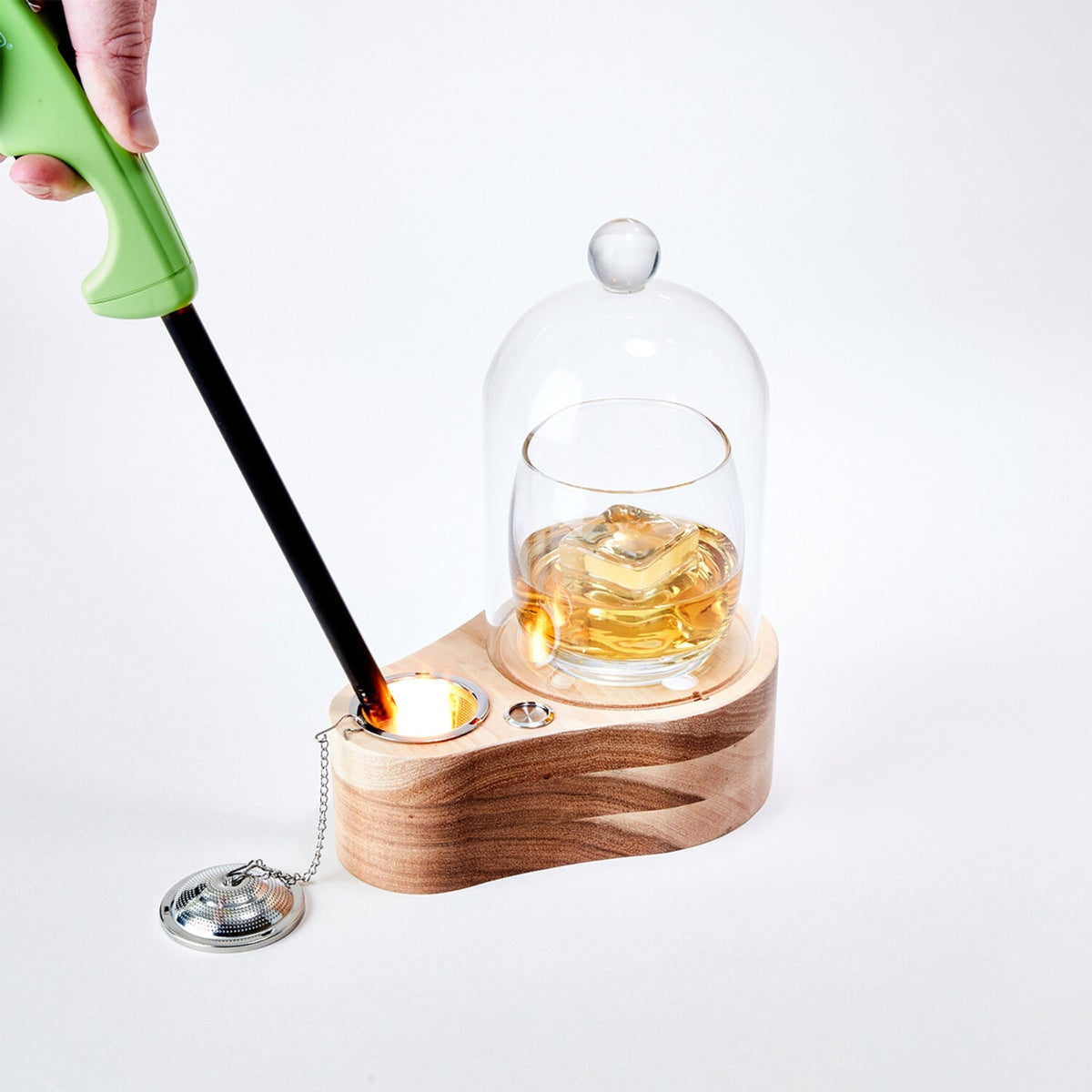 Glass Cocktail Smoker Cloche With LED Lighting And Torch - Image 16