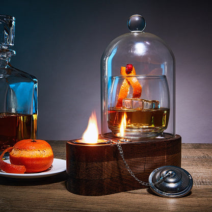 Glass Cocktail Smoker Cloche With LED Lighting And Torch - Image 7