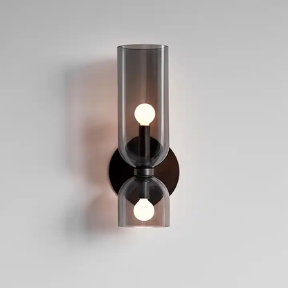 Glass Cylinder Wall Lamp Sconce With Metal Frame - Image 6
