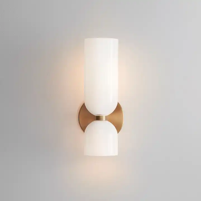 Glass Cylinder Wall Lamp Sconce With Metal Frame - Image 7