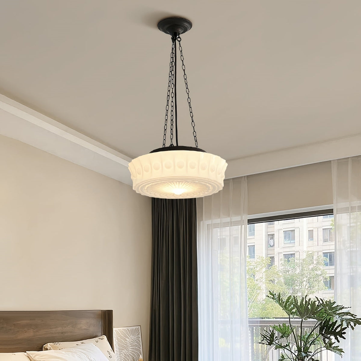 Glass Dome Pendant Light With Adjustable Height - Image 2
