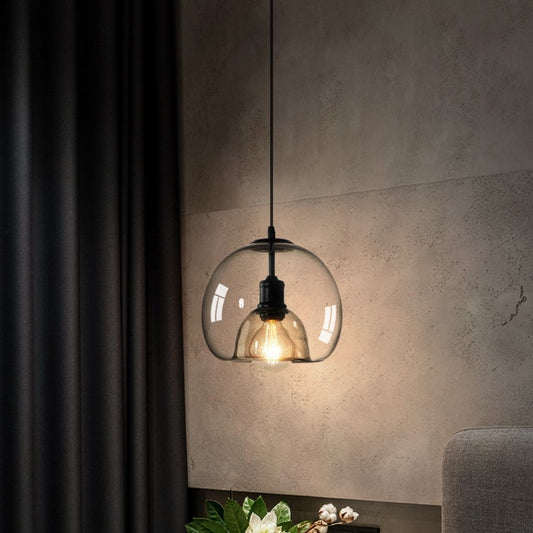 Glass Pendant Chandelier With Iron Frame - Image 1