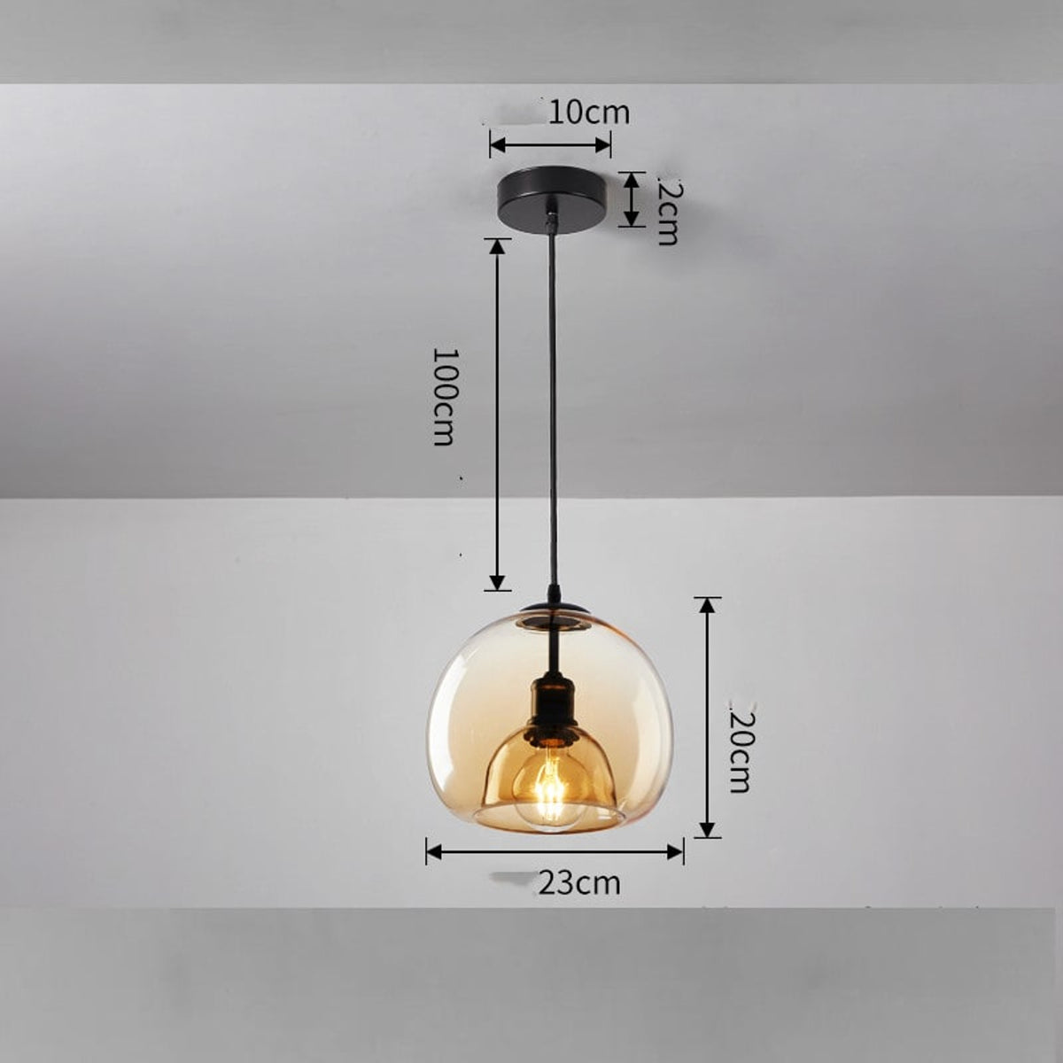 Glass Pendant Chandelier With Iron Frame - Image 5