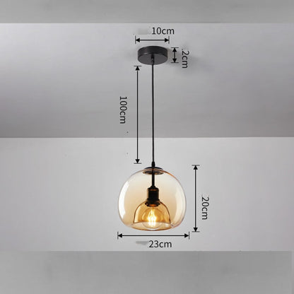 Glass Pendant Chandelier With Iron Frame - Image 5