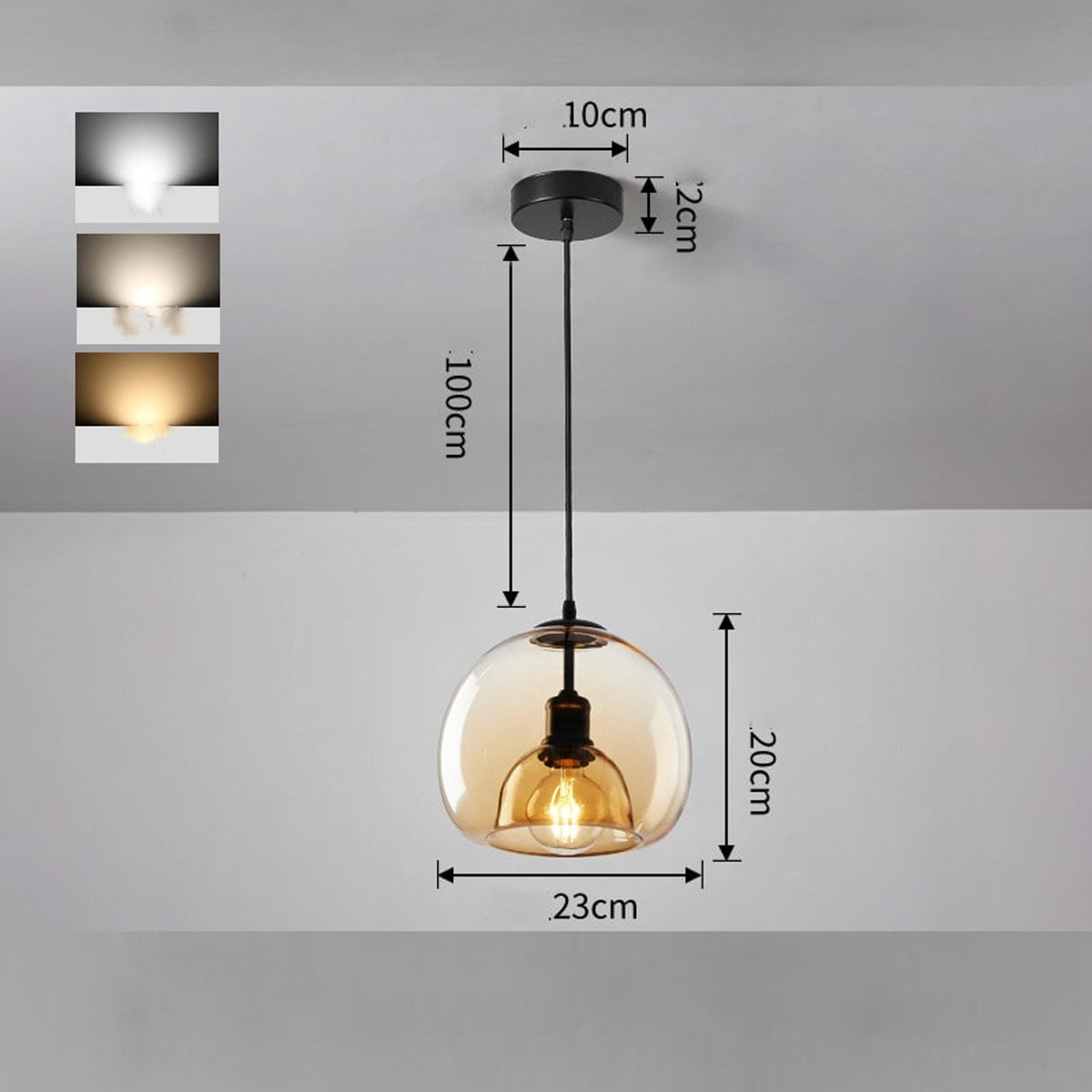 Glass Pendant Chandelier With Iron Frame - Image 6
