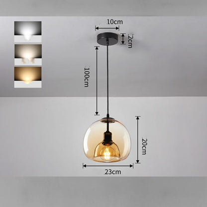 Glass Pendant Chandelier With Iron Frame - Image 6