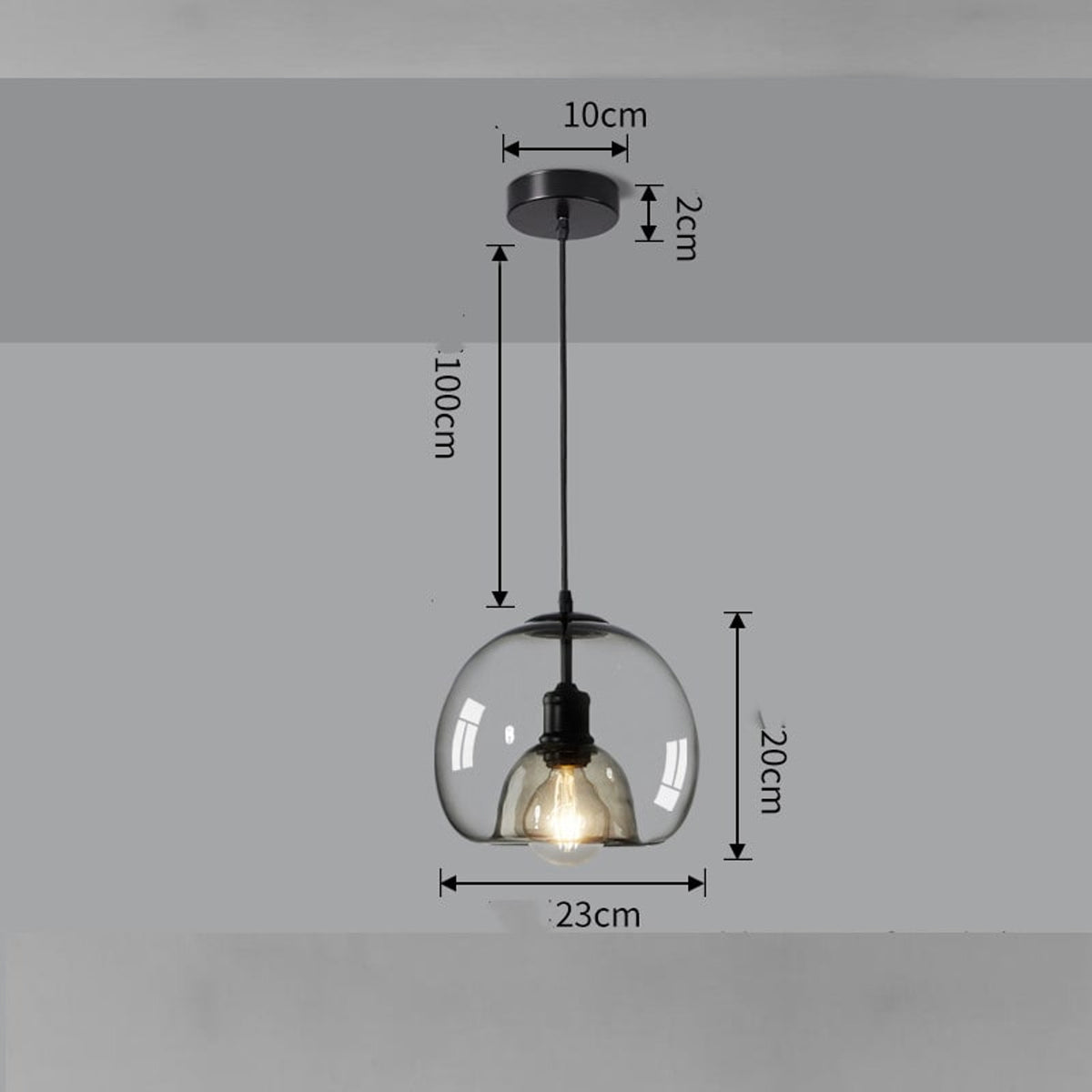Glass Pendant Chandelier With Iron Frame - Image 7