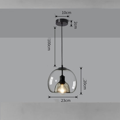 Glass Pendant Chandelier With Iron Frame - Image 7