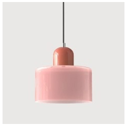 Glass Pendant Droplight With Cylindrical Shade - Image 12