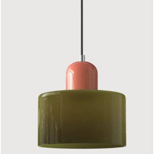 Glass Pendant Droplight With Cylindrical Shade - Image 15
