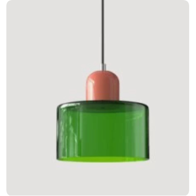 Glass Pendant Droplight With Cylindrical Shade - Image 16