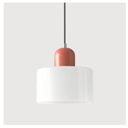 Glass Pendant Droplight With Cylindrical Shade - Image 17