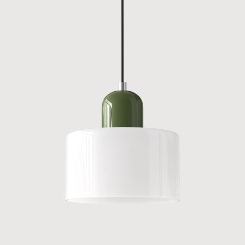 Glass Pendant Droplight With Cylindrical Shade - Image 19