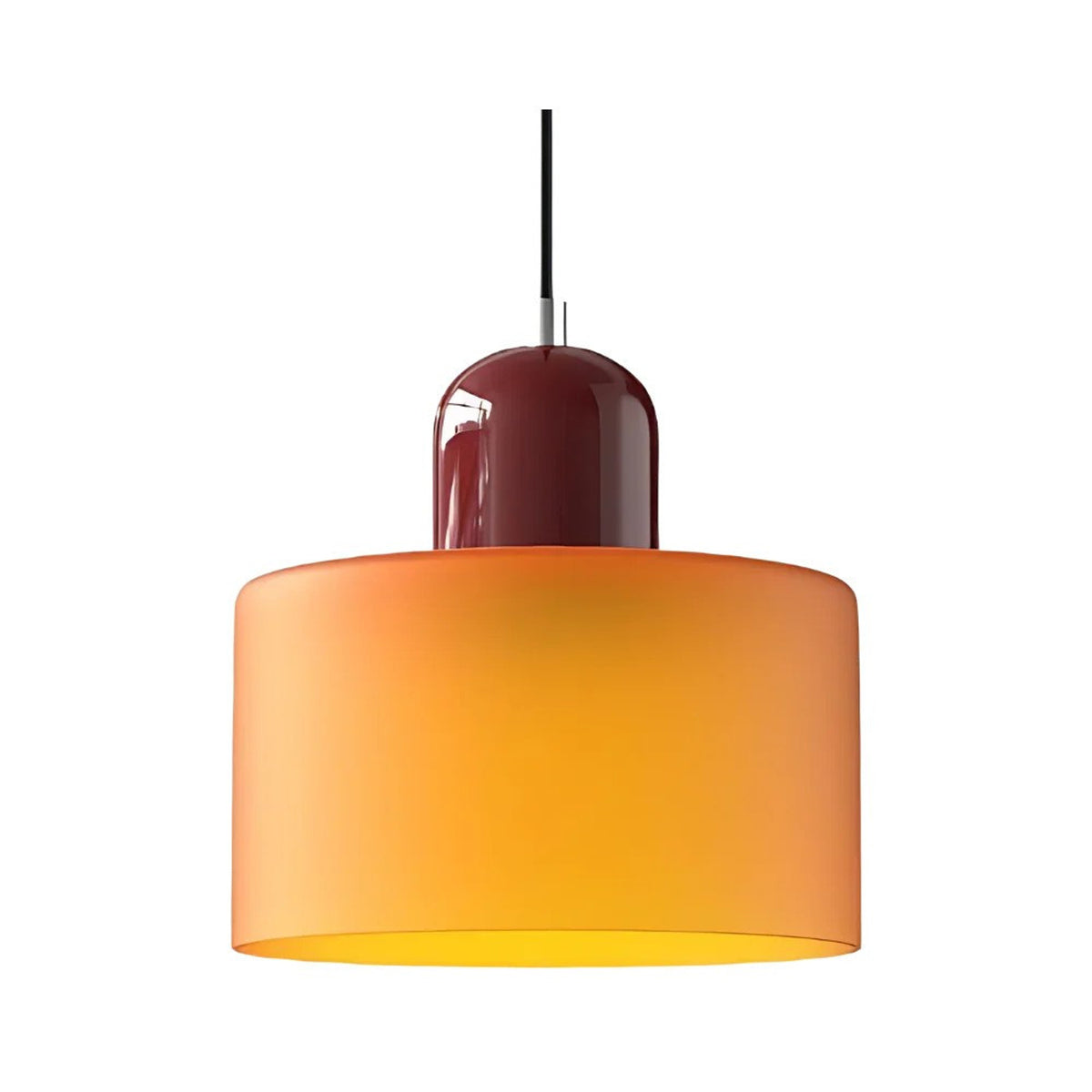 Glass Pendant Droplight With Cylindrical Shade - Image 2