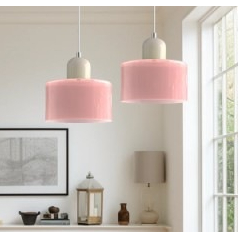 Glass Pendant Droplight With Cylindrical Shade - Image 21