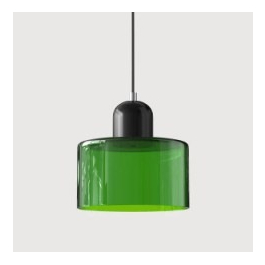 Glass Pendant Droplight With Cylindrical Shade - Image 23