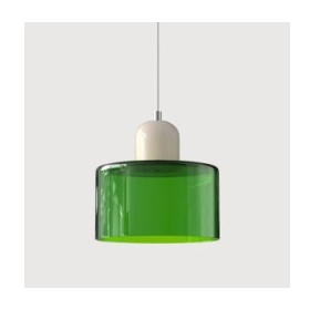 Glass Pendant Droplight With Cylindrical Shade - Image 43