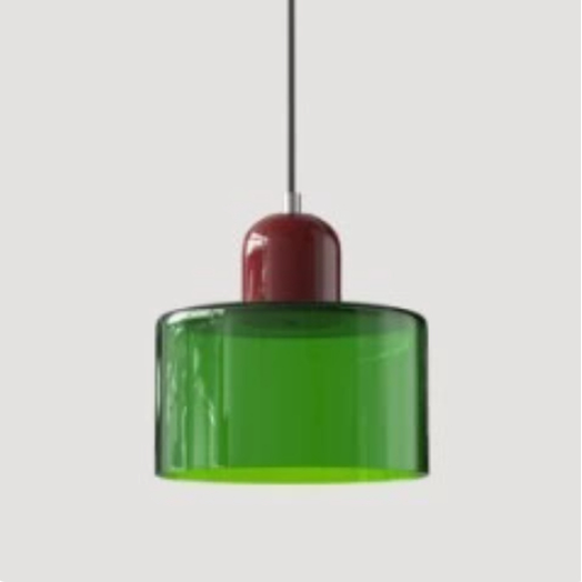 Glass Pendant Droplight With Cylindrical Shade - Image 46
