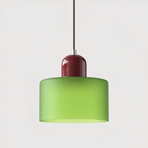 Glass Pendant Droplight With Cylindrical Shade - Image 5