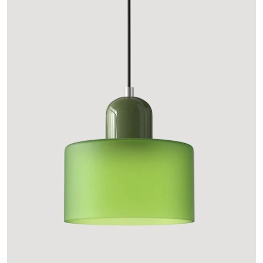 Glass Pendant Droplight With Cylindrical Shade - Image 7
